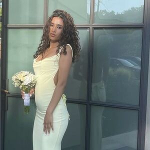 Tiger Mist Yellow Backless Dress